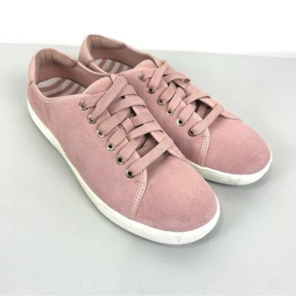 Vionic Women's Blush Pink Suede Lace-Up Sneakers